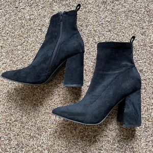Steve Madden suede block heel booties